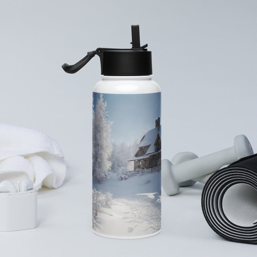 Stainless steel water bottle with a straw lid - WhatUWant2Buy