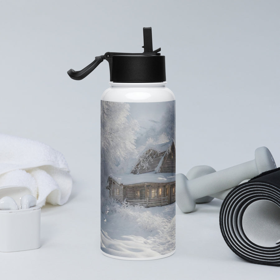 Stainless steel water bottle with a straw lid - WhatUWant2Buy