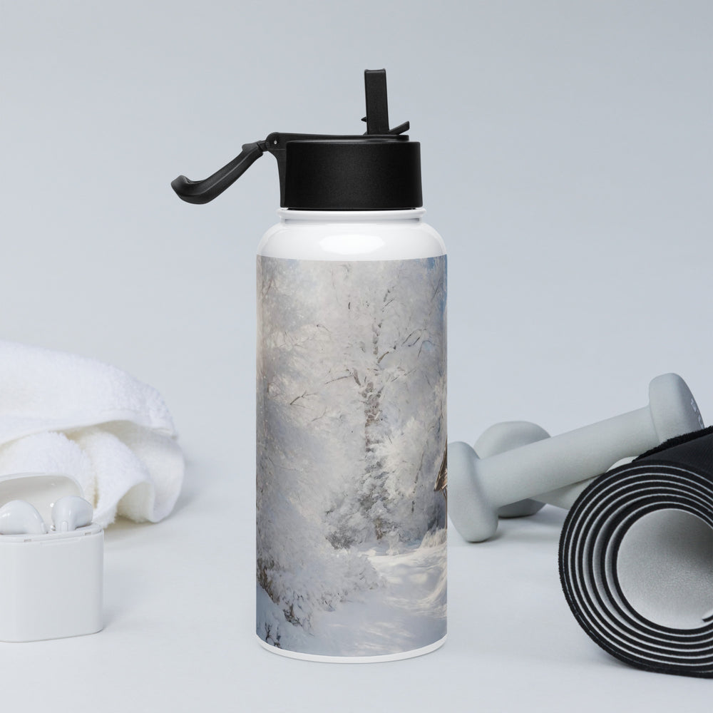 Stainless steel water bottle with a straw lid - WhatUWant2Buy