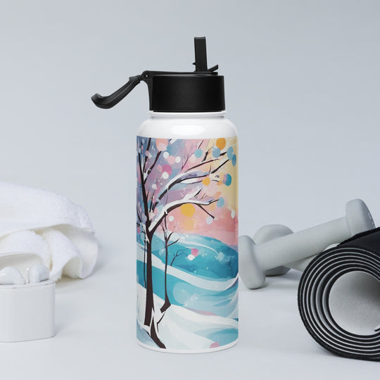 Stainless steel water bottle with a straw lid - WhatUWant2Buy