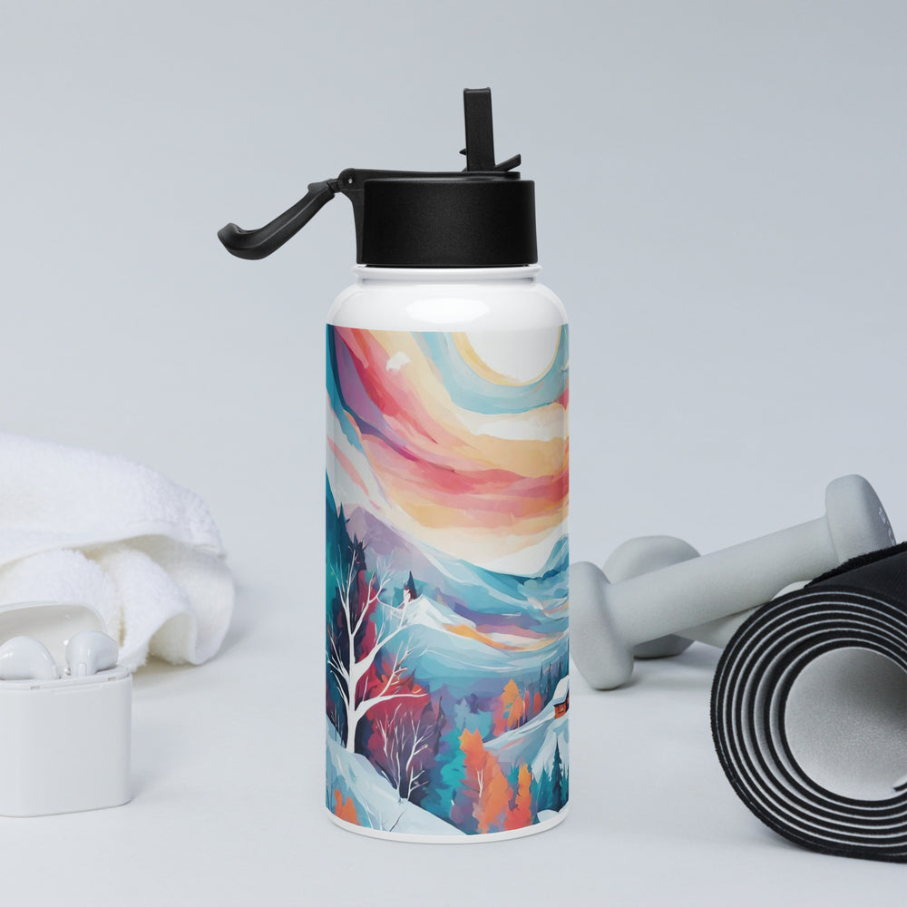 Stainless steel water bottle with a straw lid - WhatUWant2Buy