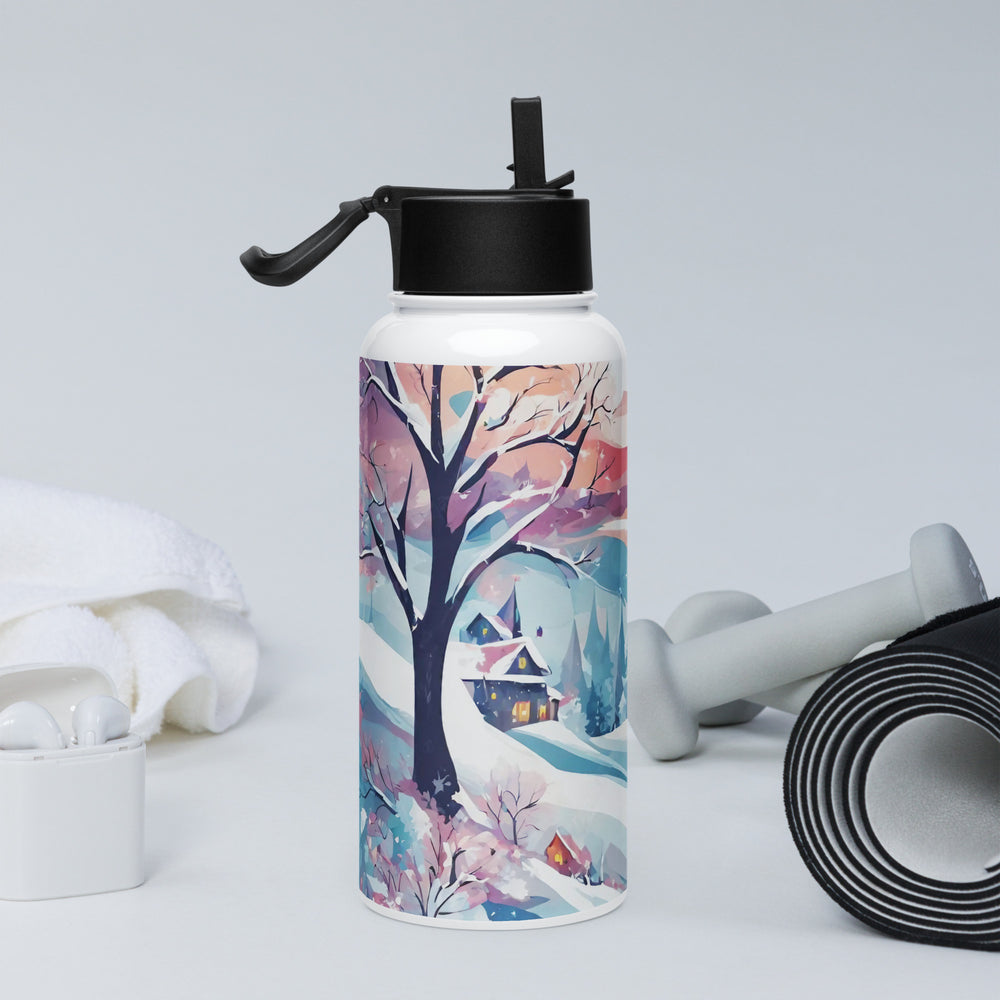 Stainless steel water bottle with a straw lid - WhatUWant2Buy