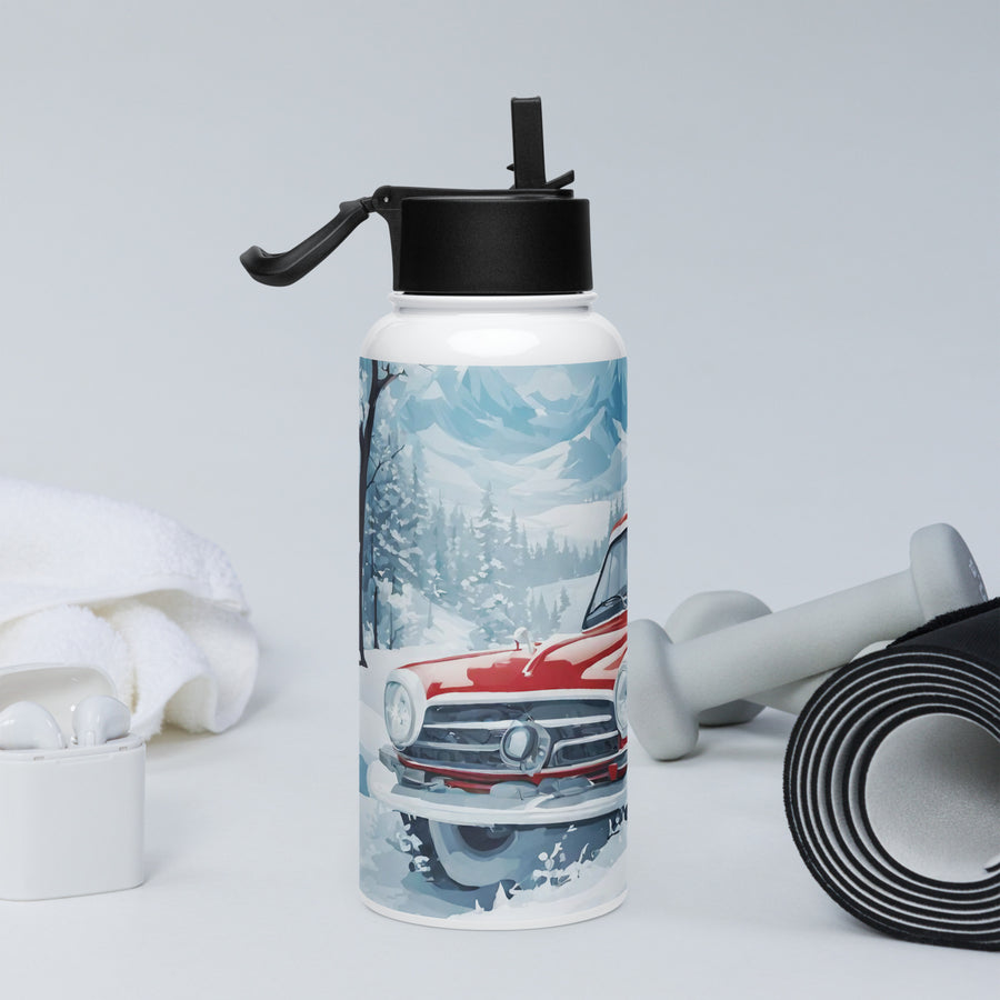 Stainless steel water bottle with a straw lid - WhatUWant2Buy