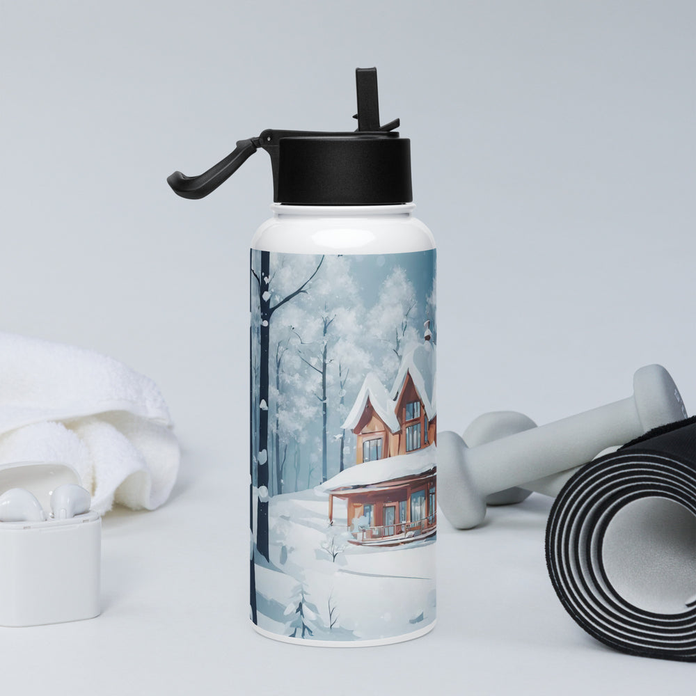 Stainless steel water bottle with a straw lid - WhatUWant2Buy