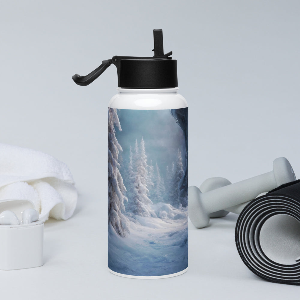 Stainless steel water bottle with a straw lid - WhatUWant2Buy