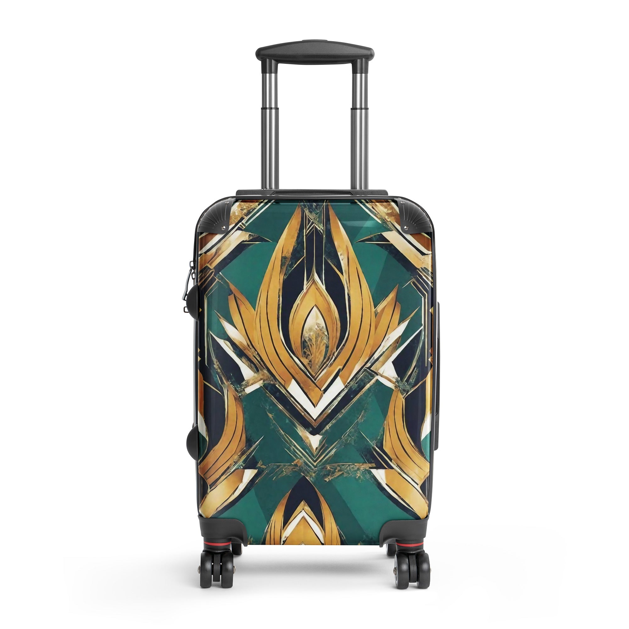 Art Deco Suitcase — AI-Designed All-Over Print — front view showing bold geometric Art Deco print