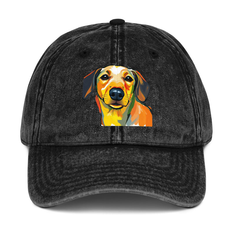 Dachshund Abstract Vintage Cotton Twill Cap | Everyday AI-Designed 5