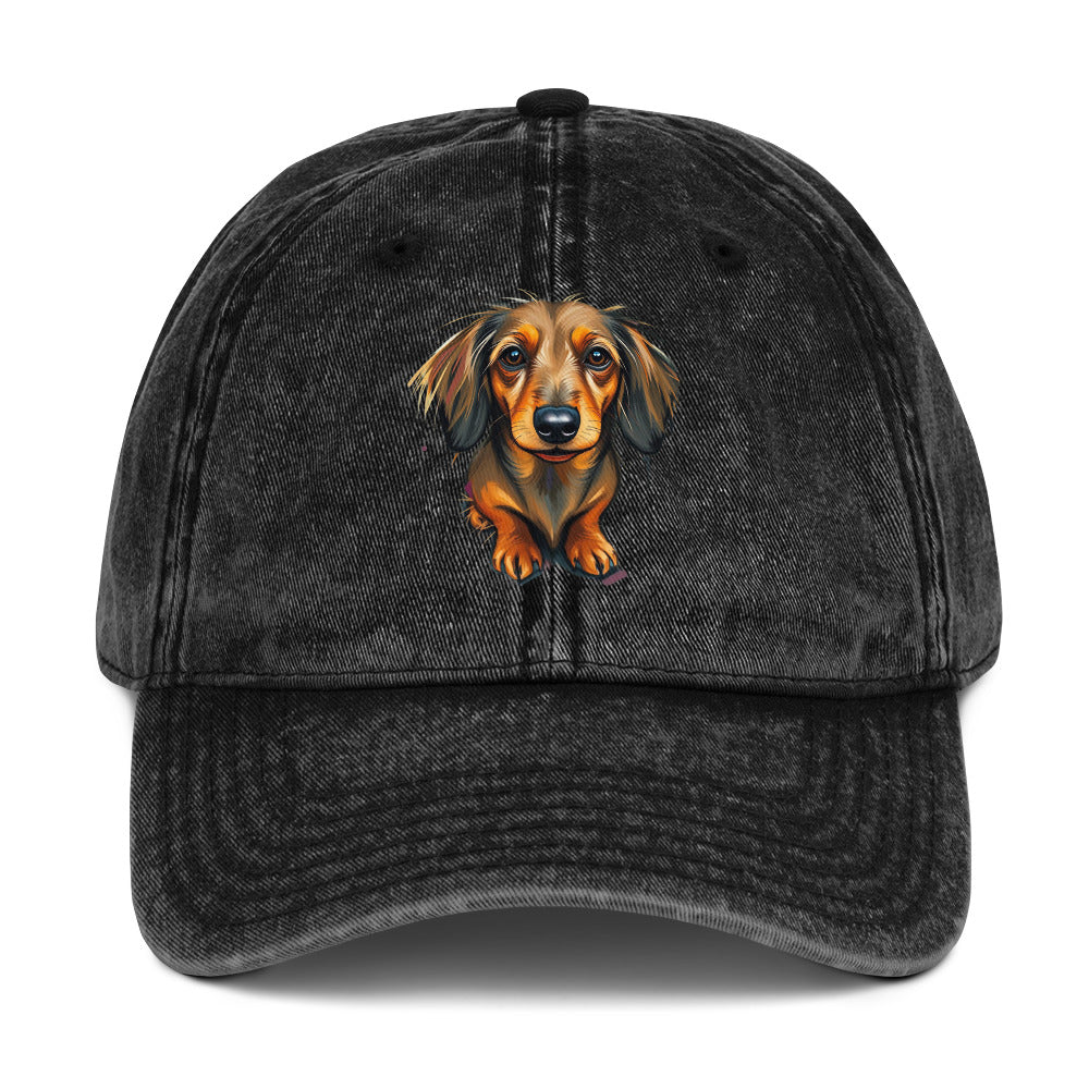 Dachshund Abstract Vintage Cotton Twill Cap | Everyday AI-Designed 12