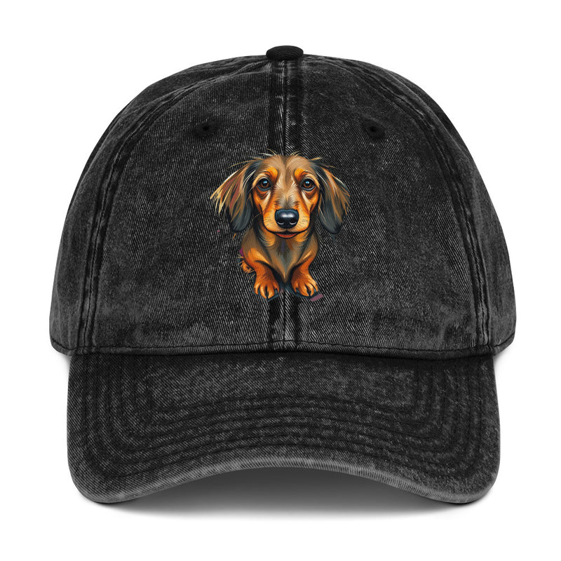 Dachshund Abstract Vintage Cotton Twill Cap | Everyday AI-Designed 12