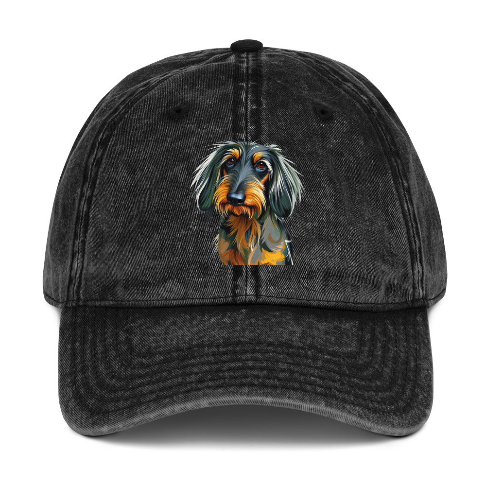 Dachshund Abstract Vintage Cotton Twill Cap | Everyday AI-Designed 7