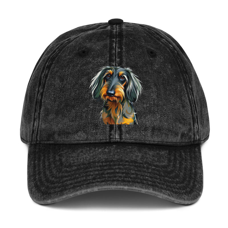 Dachshund Abstract Vintage Cotton Twill Cap | Everyday AI-Designed 7