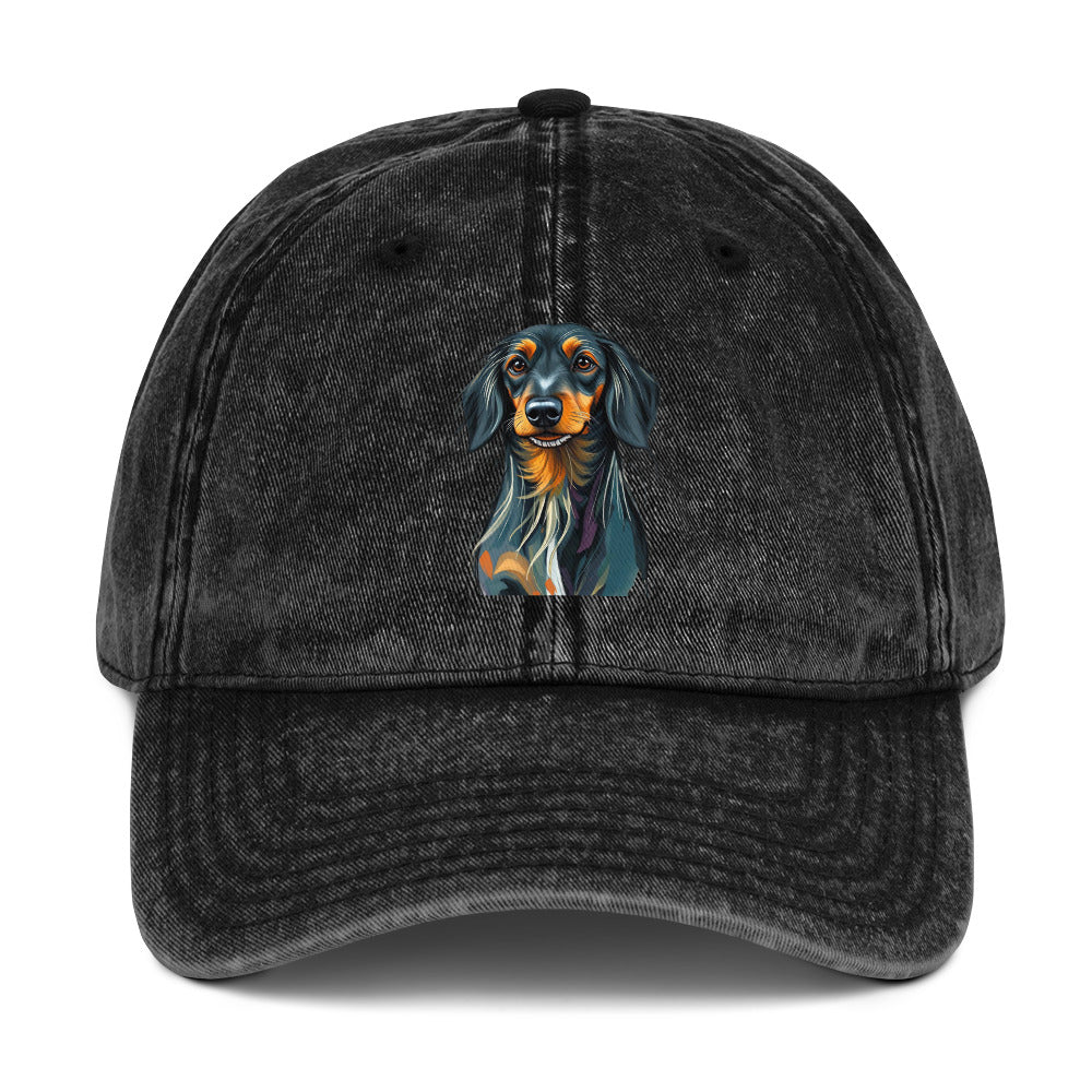 Dachshund Abstract Vintage Cotton Twill Cap | Everyday AI-Designed 8