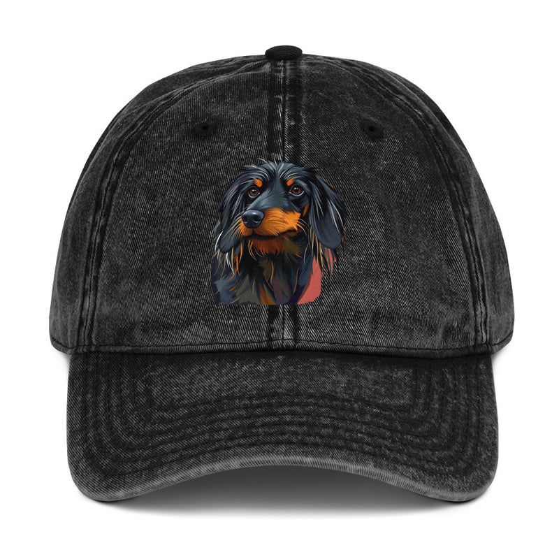 Dachshund Abstract Vintage Cotton Twill Cap | Everyday AI-Designed 9