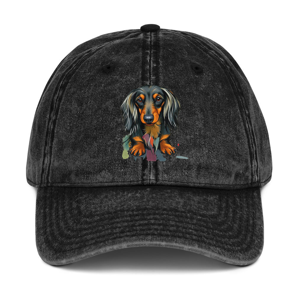 Dachshund Abstract Vintage Cotton Twill Cap | Everyday AI-Designed 10