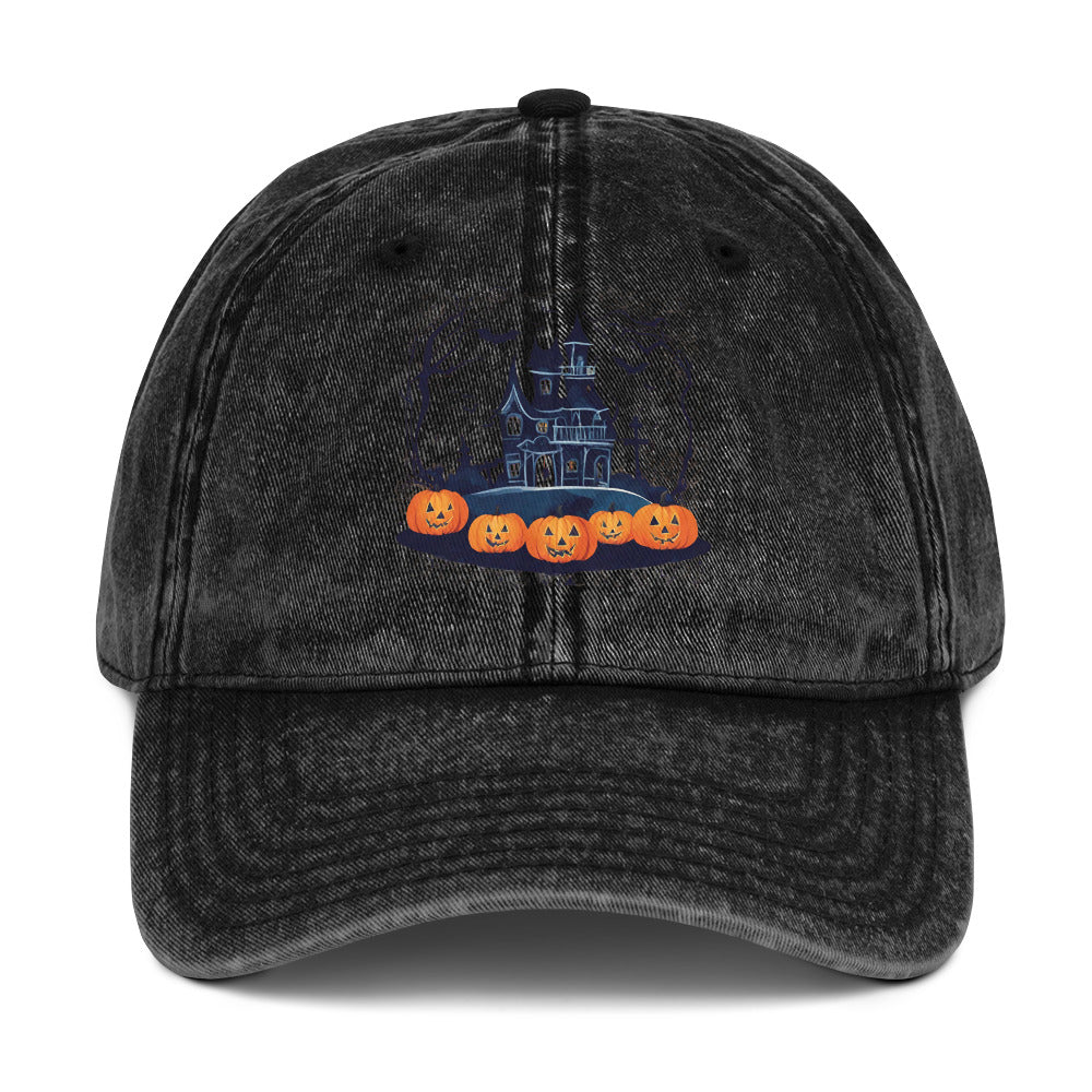 Abstract Vintage Cotton Twill Cap | Halloween AI-Designed 2