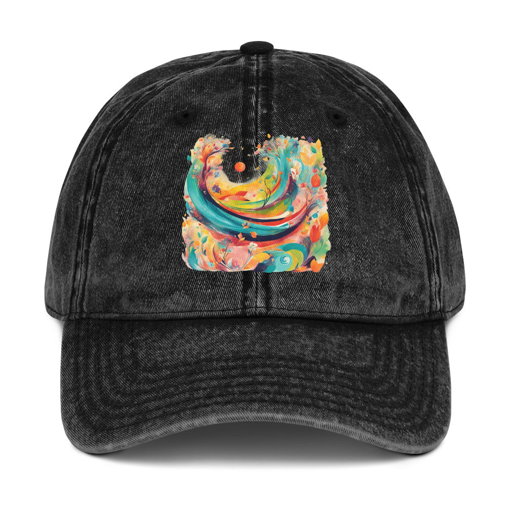 Abstract Vintage Cotton Twill Cap | Spring AI-Designed 2