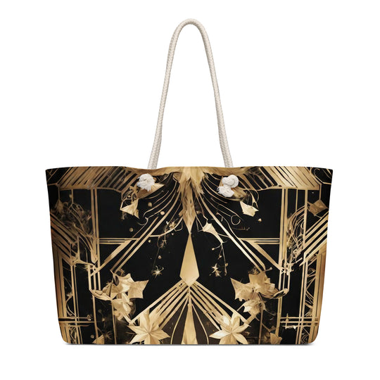 Art Deco Oversized Weekender Bag, Christmas AI-Designed 6, view 4