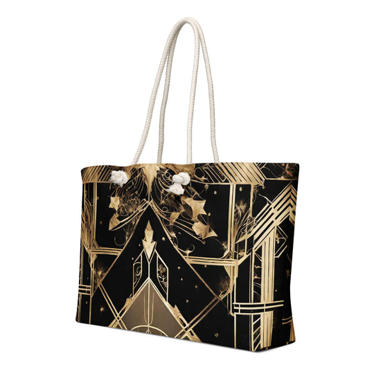 Art Deco Oversized Weekender Bag, Christmas AI-Designed 6, view 3