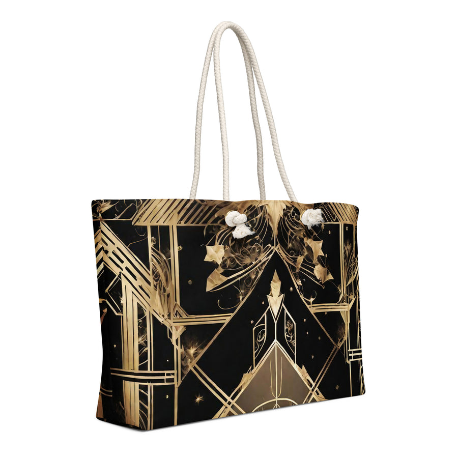 Art Deco Oversized Weekender Bag, Christmas AI-Designed 6, view 2