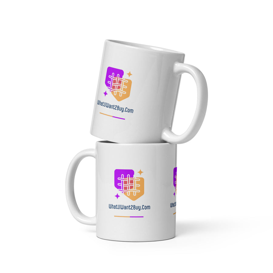 White glossy mug - WhatUWant2Buy