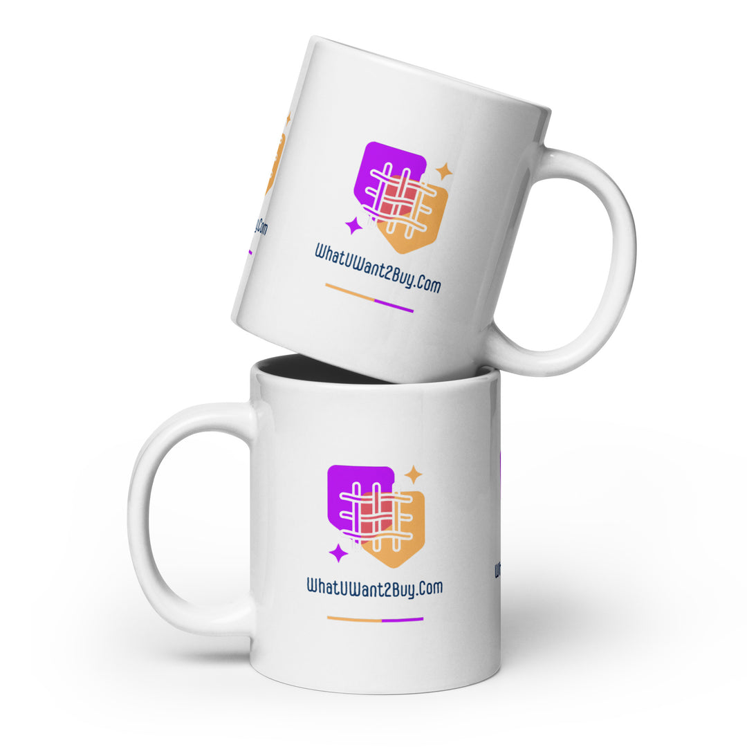 White glossy mug - WhatUWant2Buy