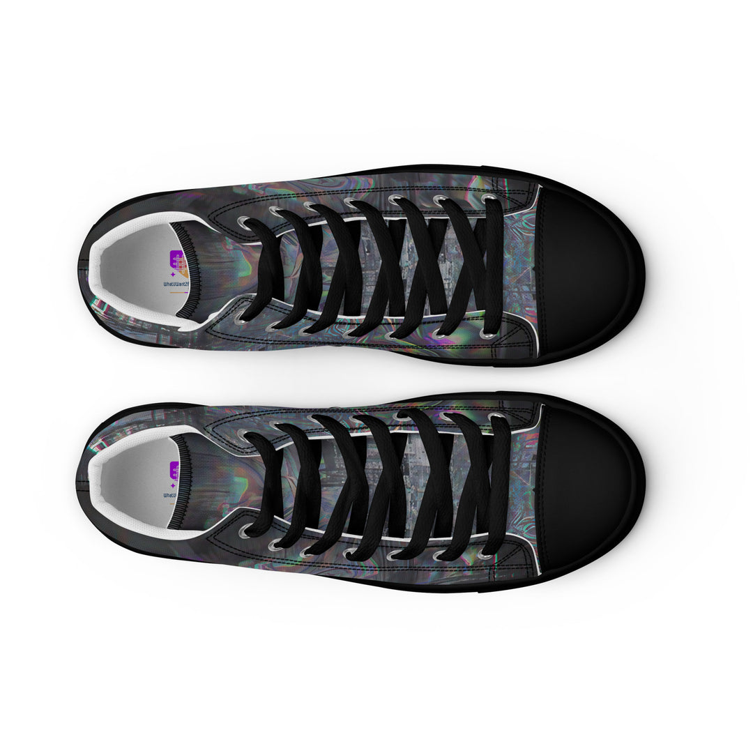 Glitchwear Women's High Top Canvas Shoes, Everyday AI-Designed 0, view 6
