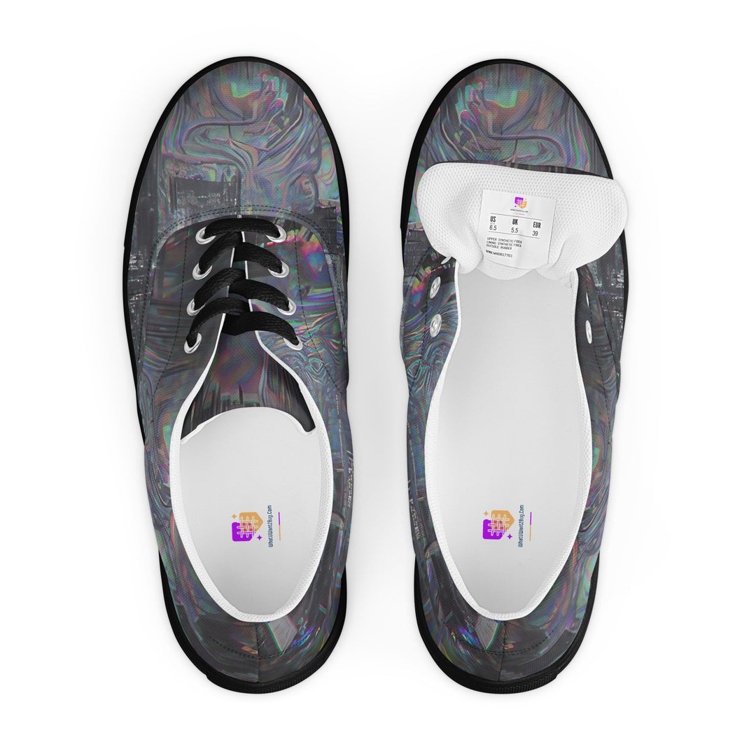 Glitchwear Women's Lace-Up Canvas Shoes, Everyday AI-Designed 0, view 7