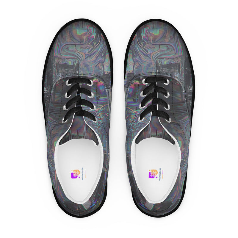 Glitchwear Women's Lace-Up Canvas Shoes, Everyday AI-Designed 0, main view