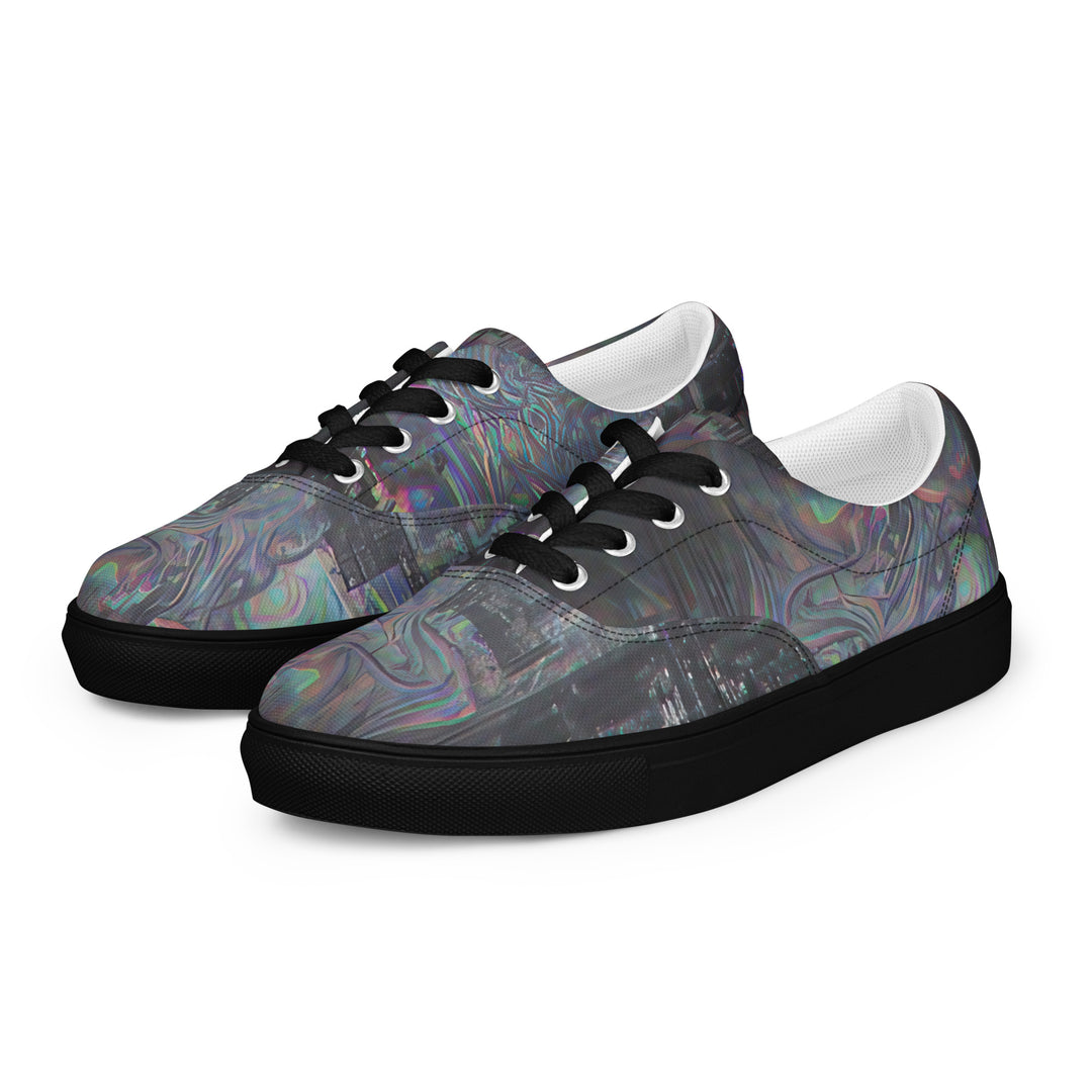 Glitchwear Women's Lace-Up Canvas Shoes, Everyday AI-Designed 0, view 3