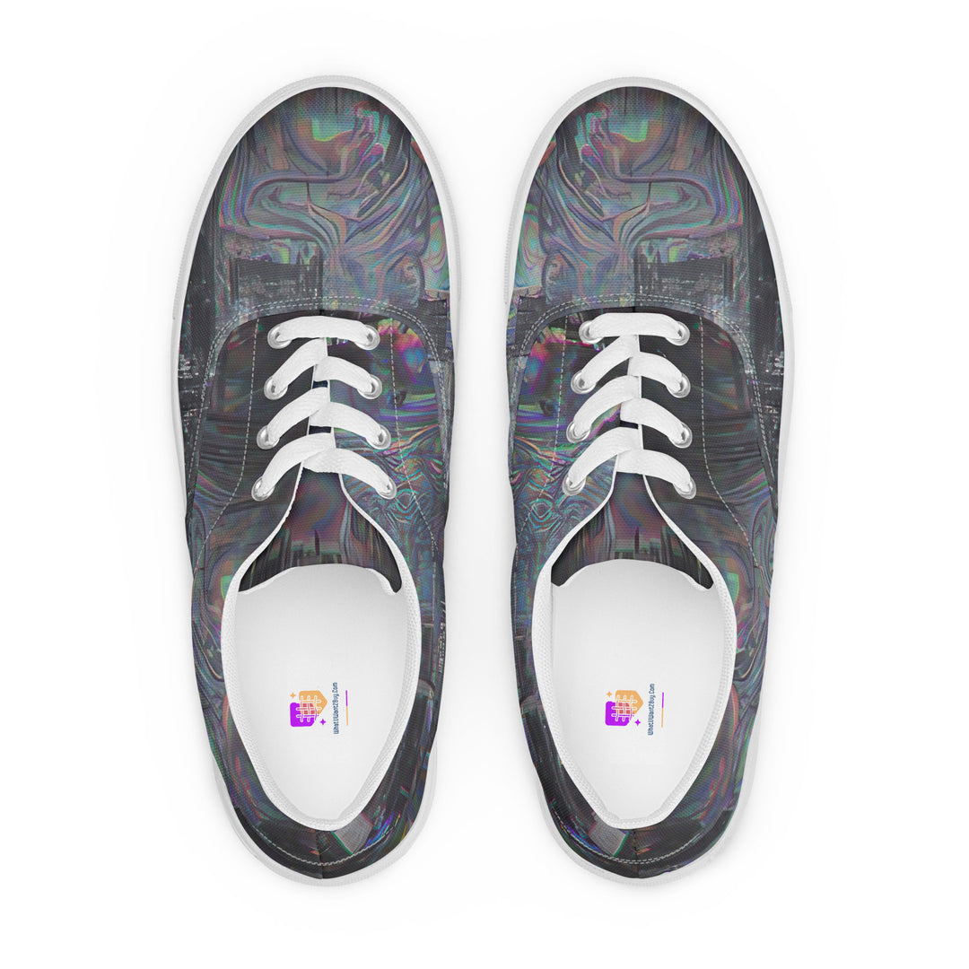 Glitchwear Women's Lace-Up Canvas Shoes, Everyday AI-Designed 0, view 2