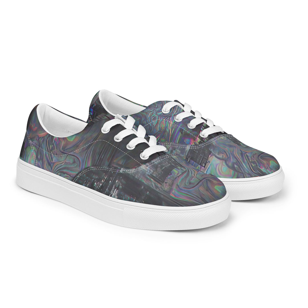 Glitchwear Women's Lace-Up Canvas Shoes, Everyday AI-Designed 0, view 12