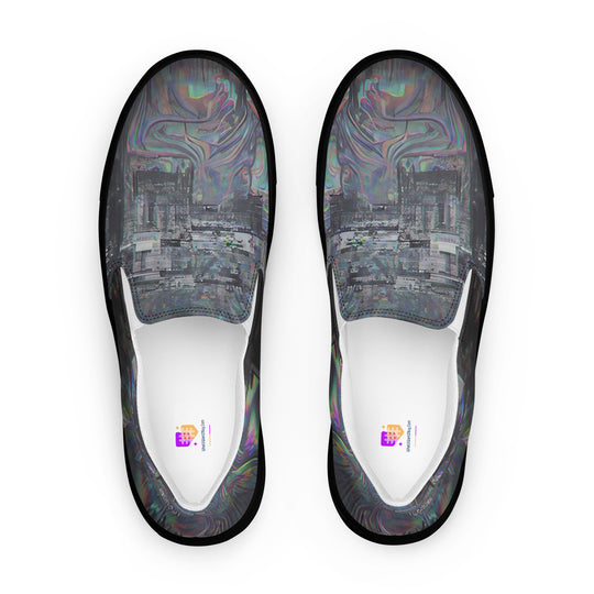 Glitchwear Women's Slip-On Canvas Shoes, Everyday AI-Designed 37, main view