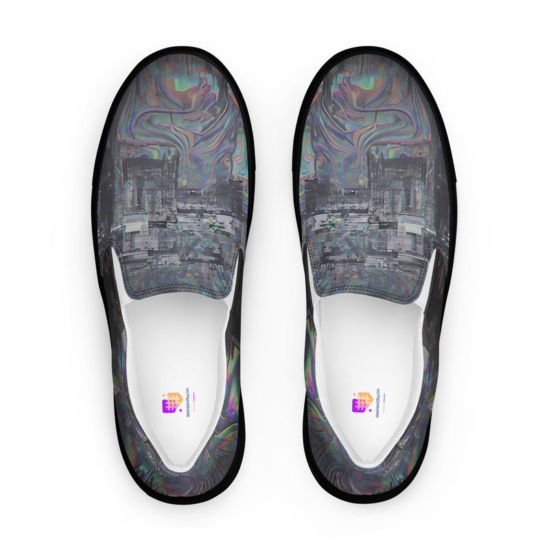Glitchwear Women's Slip-On Canvas Shoes, Everyday AI-Designed 37, main view