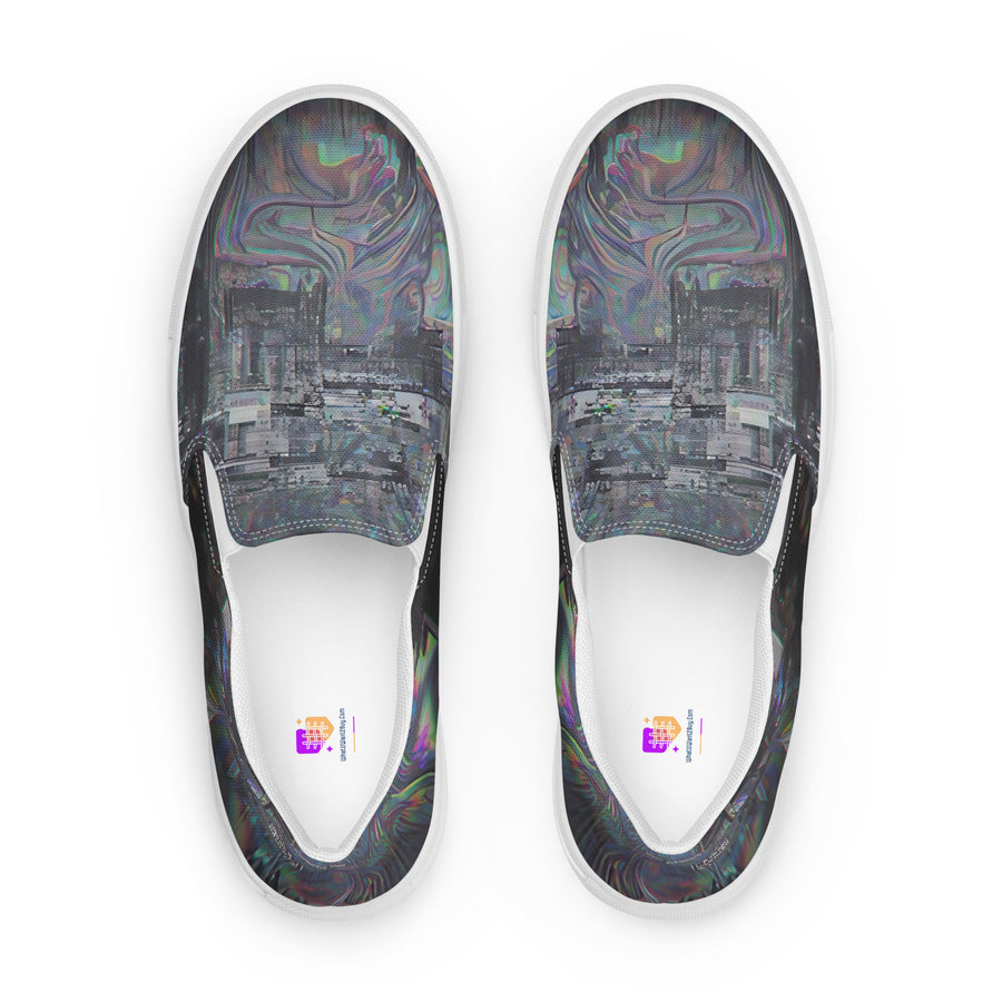 Glitchwear Women's Slip-On Canvas Shoes, Everyday AI-Designed 37, view 2